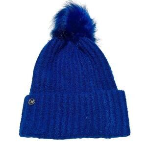 Steve Madden Cobalt Blue Winter Beanie with Pom NWT